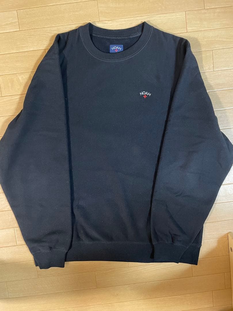 NOAH クルーネック　スウェット　XL ブラック NOAH ノア 22SS ロゴ刺繍クルーネックスウェットトレーナー
