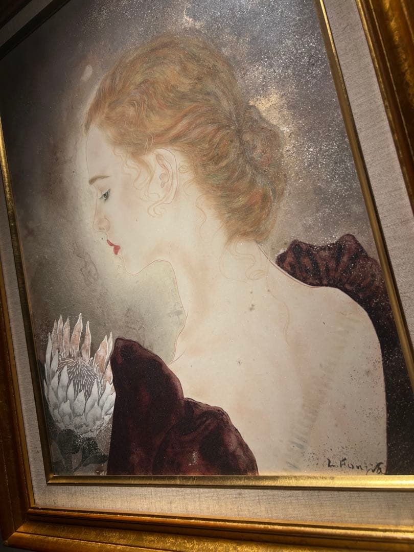 藤田嗣治 肉筆画 直筆サインあり - メルカリ