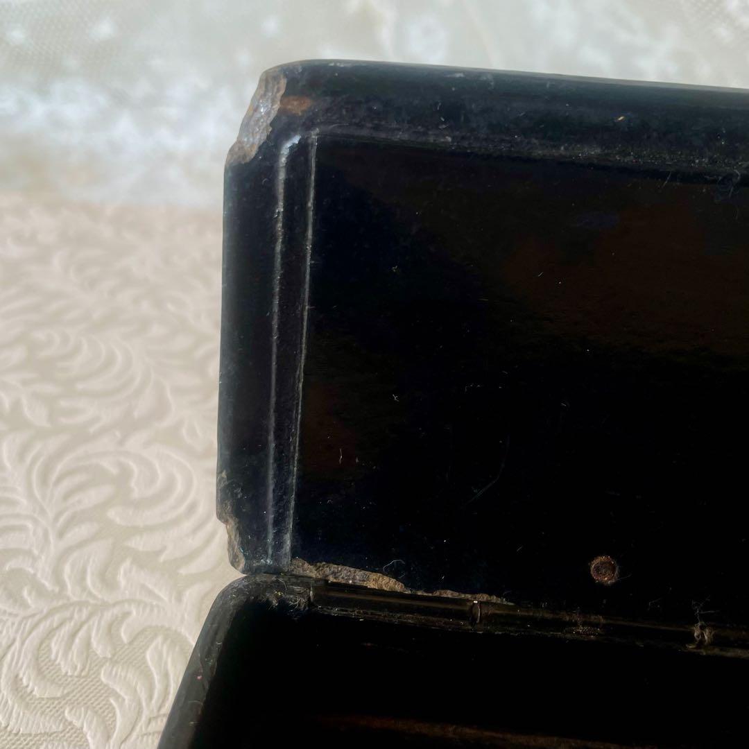 パピエマシェ小鳥柄ペンケース 筆箱 フランスアンティーク 雀 スズメ