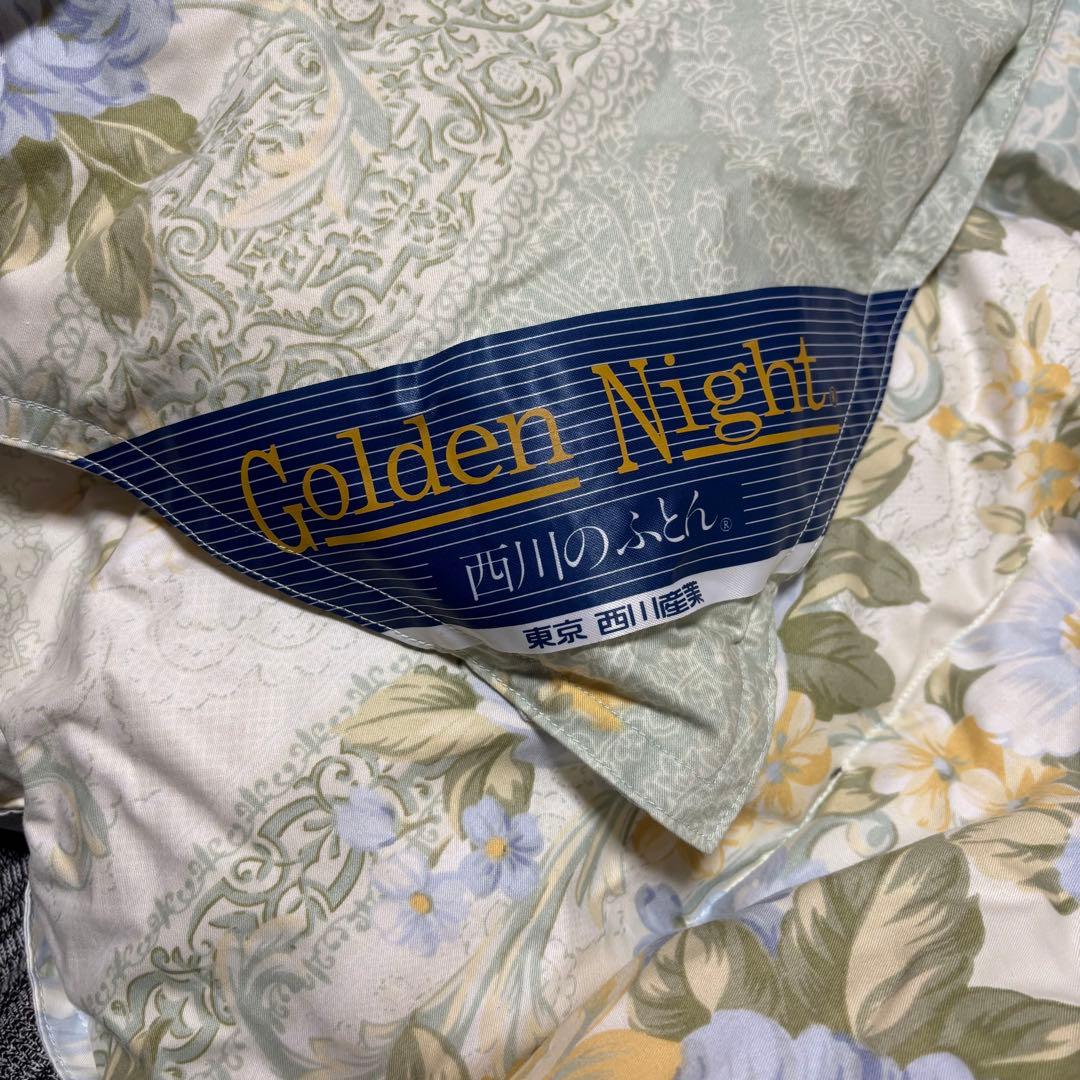 西川 Golden Night 羽毛掛け布団（合掛け）シングル グリーン - メルカリ