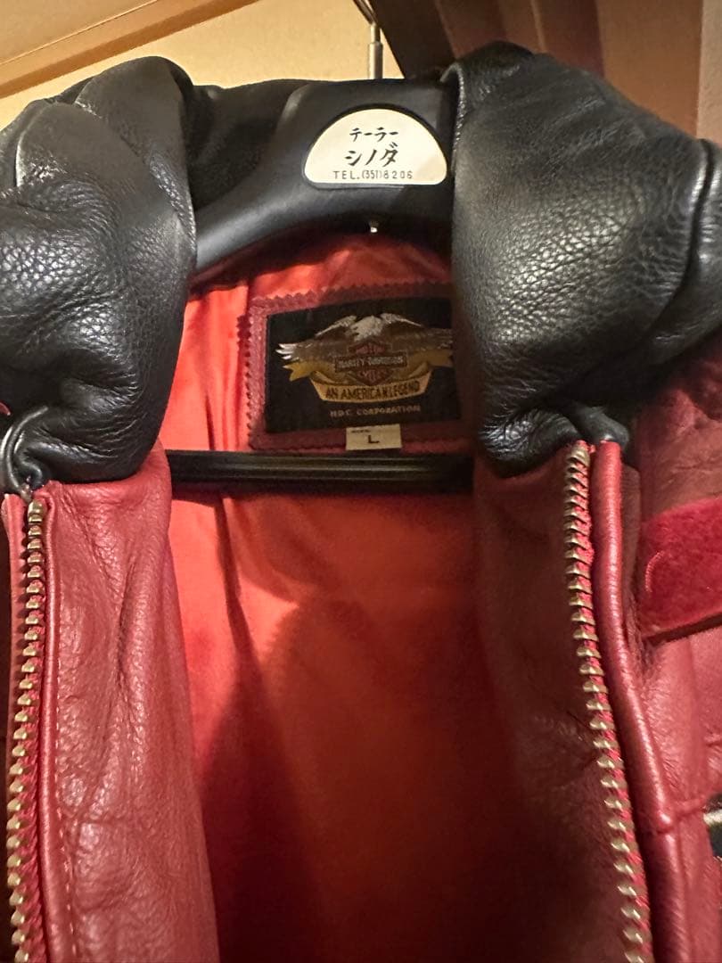 ハーレーダビッドソン レザーダウンジャケット メンズL〜XLサイズ相当