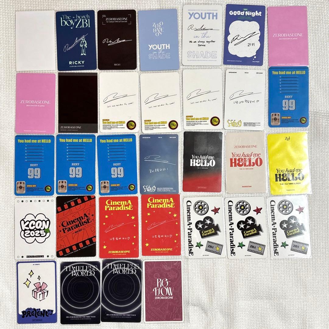 ZEROBASEONE トレカ リッキー まとめ売り 32枚 おまけ缶バッチ - メルカリ