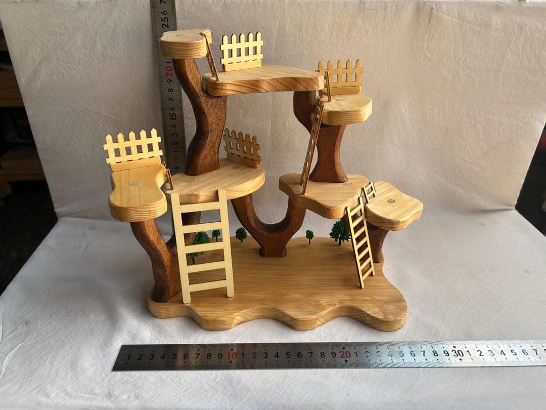 木製ツリーハウス風オブジェ 8階建て　小物棚　インテリア 楽天市場】マジックウッド ツリーハウス[木のおもちゃ ミニチュア 家