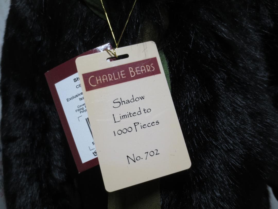 超大型！世界1000体限定！チャーリーベアーズ 黒豹のShadow 77