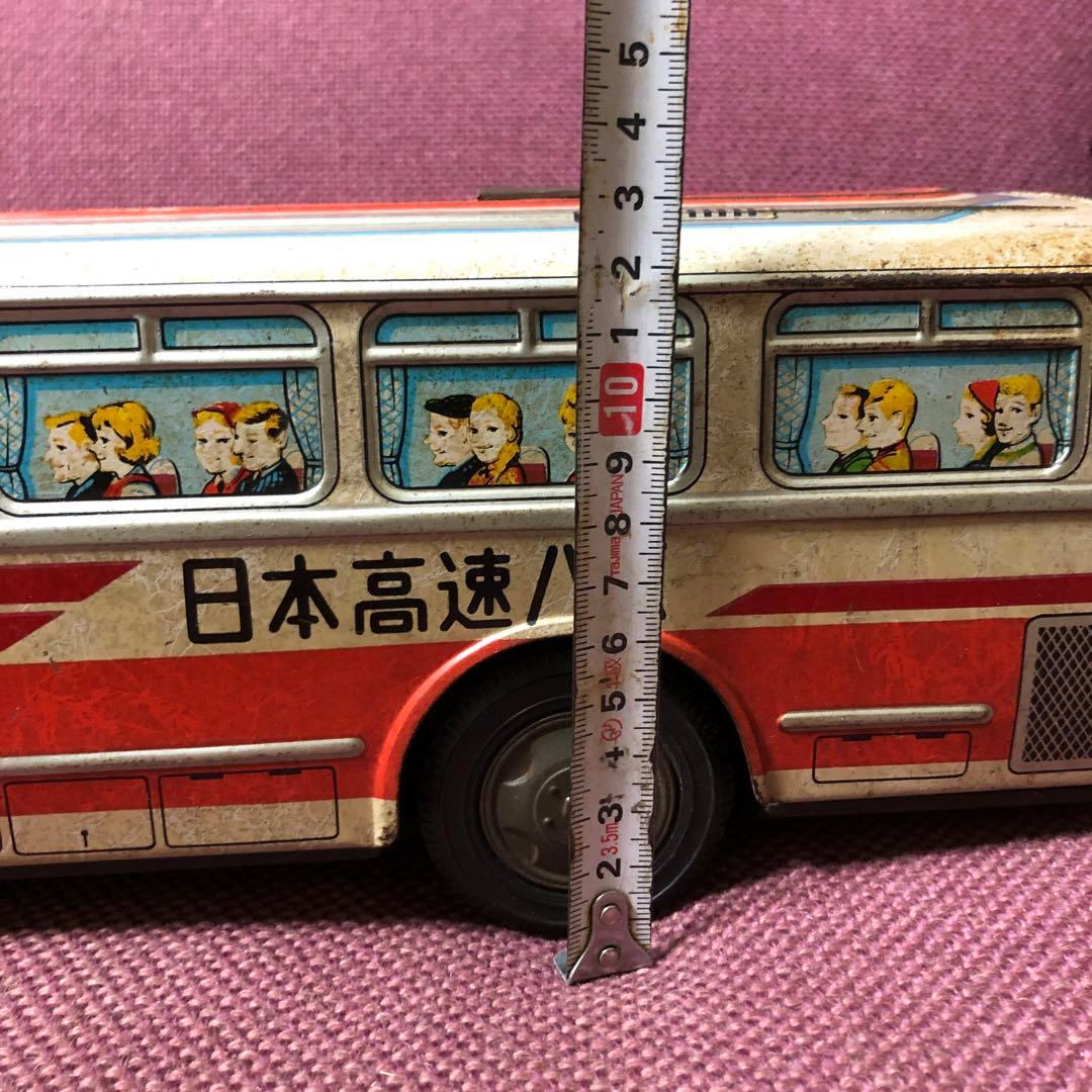 ブリキおもちゃ 昭和 ブリキバス イチコーフリクションバス 日本高速