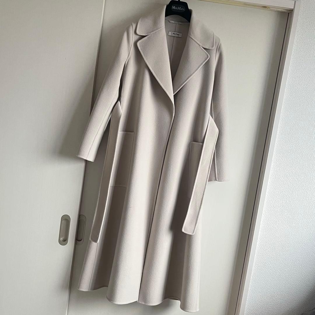 極綺麗❗️現行 クチートアマーノ 艶感◎ベルテッドコート エクリュ