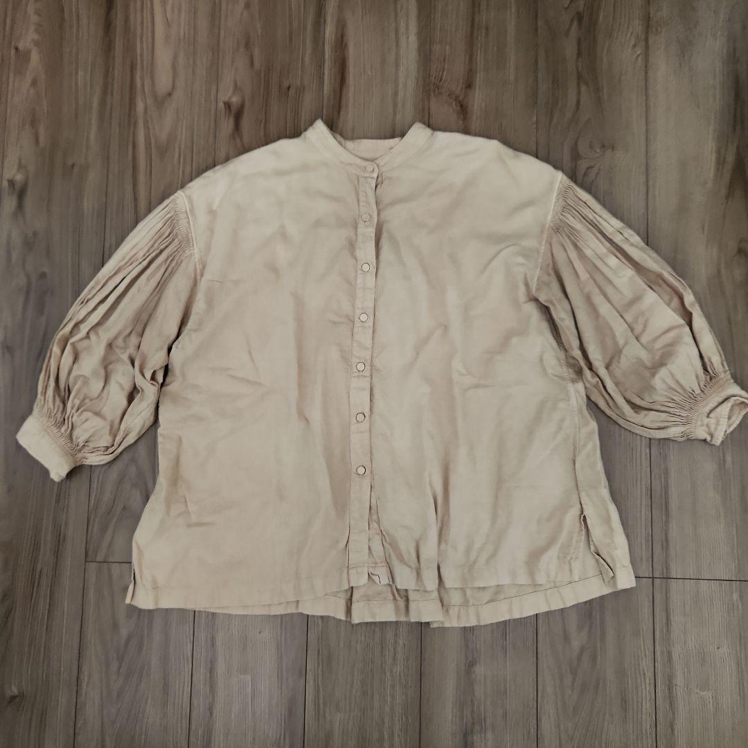 maison de soil　ピンタックシャツ maison de soilフラワーブロックプリント ミニピンタックブラウス