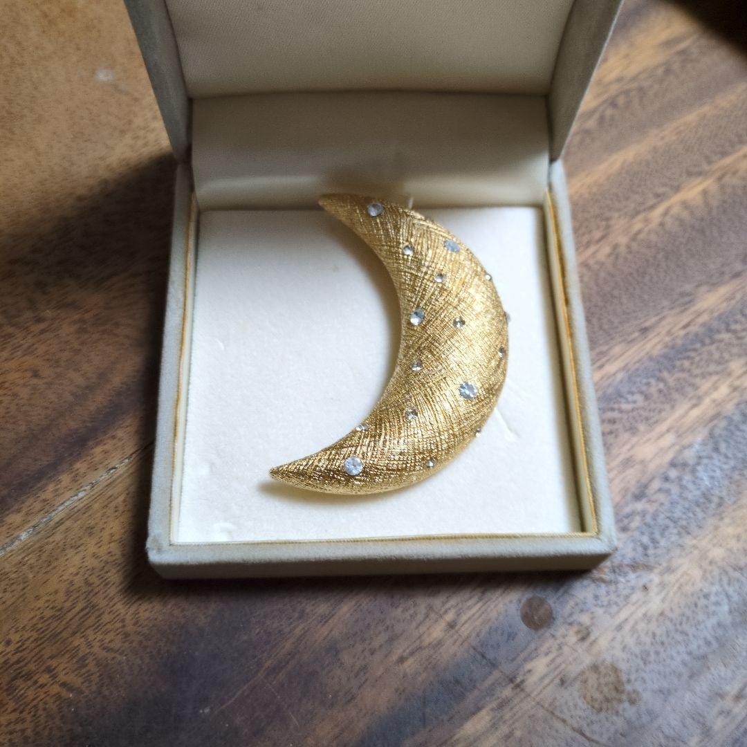 Christian Dior 月型ブローチ 超希少】Dior（ディオール）「クラシック クレセントムーン ブローチ