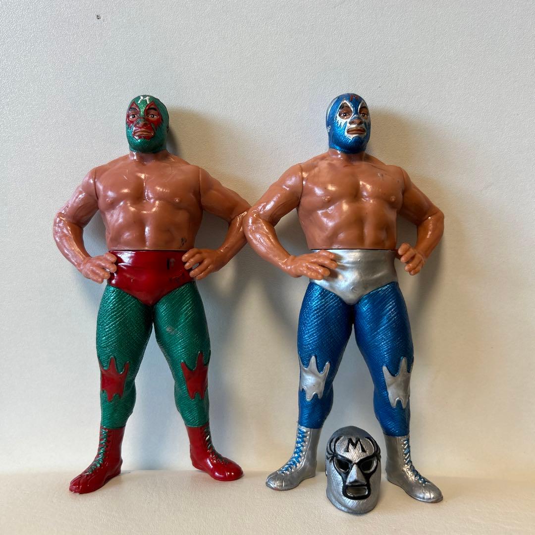 美品レア フィギュア プロレスフィギュア ミル・マスカラス 青、緑