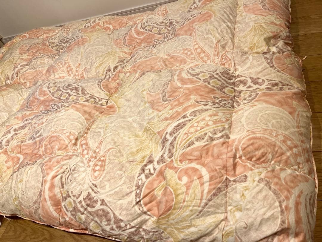 京都西川 ローズ羽毛 シベリア産マザーグース95％シングル ニ層 1.2k 綿