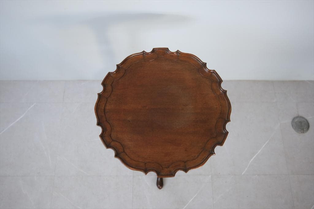 英国アンティーク◇木製チルトトップテーブル/折畳式机サイドテーブル