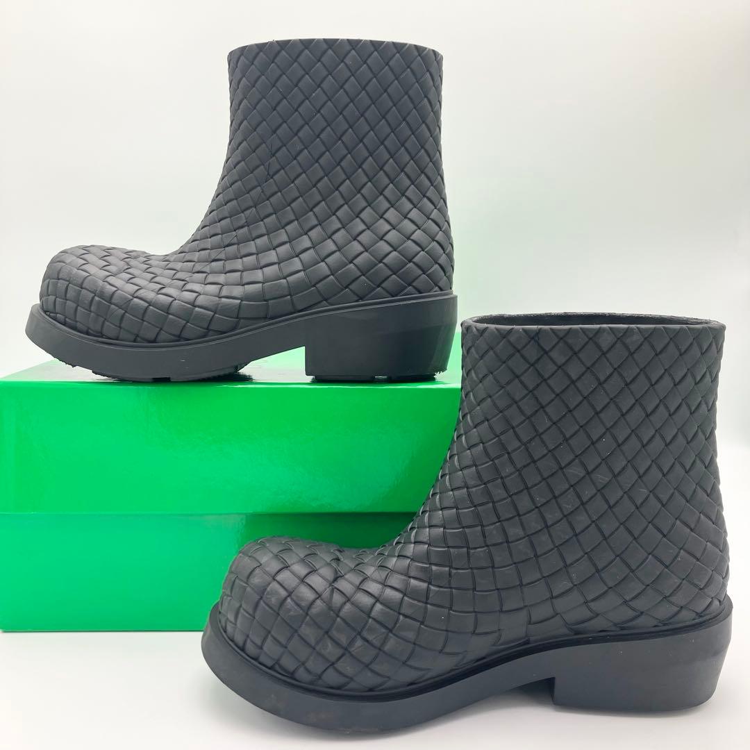 良品 ボッテガ ファイヤーマン ブーツ イントレチャート ラバー 36