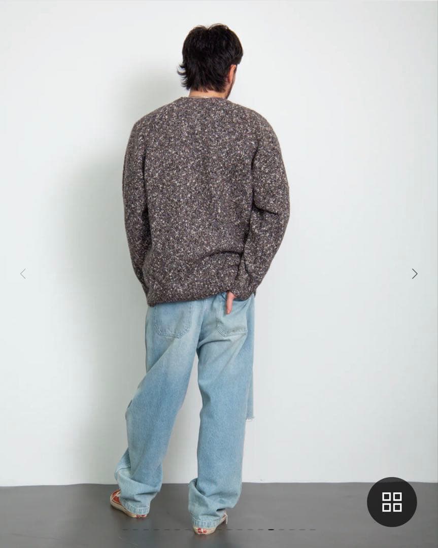 新品 Leather Patch Knit Sweater BROWN / XL - メルカリ