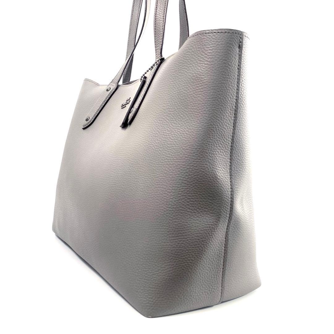コーチ COACH レザートートバッグ グレー A4可 - メルカリ