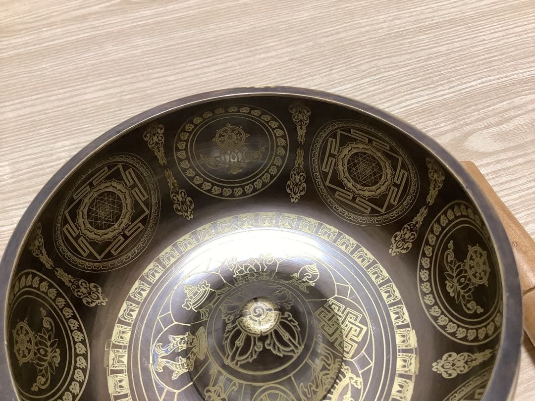 《 チベット密教　新品 》 シンギングボウル　倍音　曼荼羅　3点セット　82