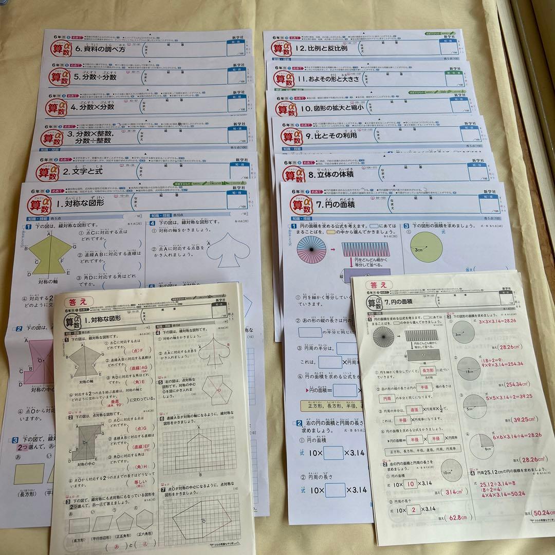 小学校6年生 算数 カラーテスト 答え付き 新学社 - メルカリ