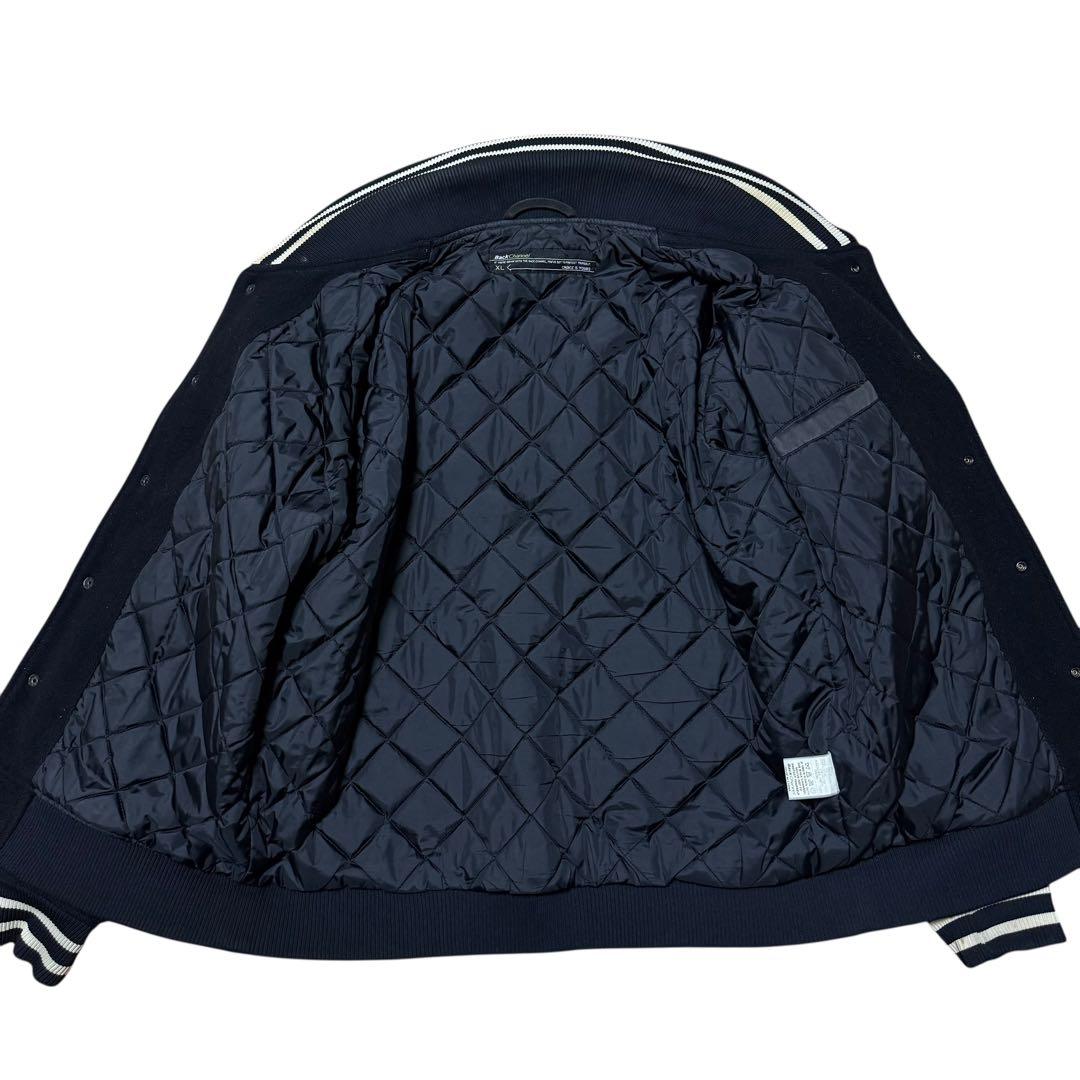 バックチャンネル 中綿入り スタジャン ウール ロゴ刺繍 ワッペン 黒 XL