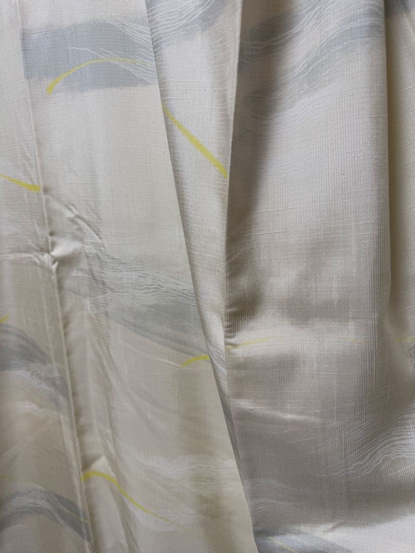 【銘品新品】旭日小綬章勲章「迫田龍鳳氏作」本場結城紬 オフホワイト色 トール寸