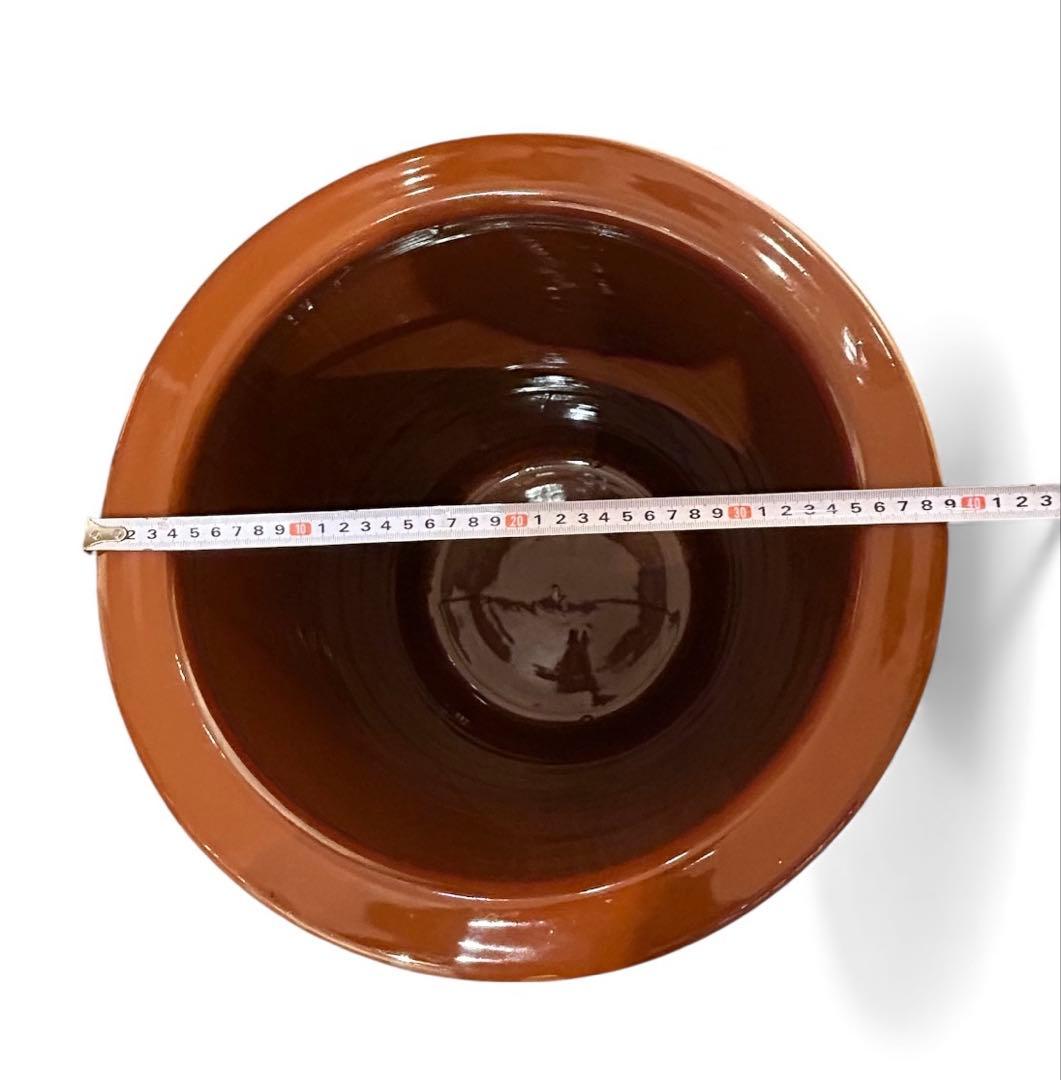 21新品未使用品常滑焼/味噌蓋付かめ21号（37.8L)日本製/梅干/味噌/漬物