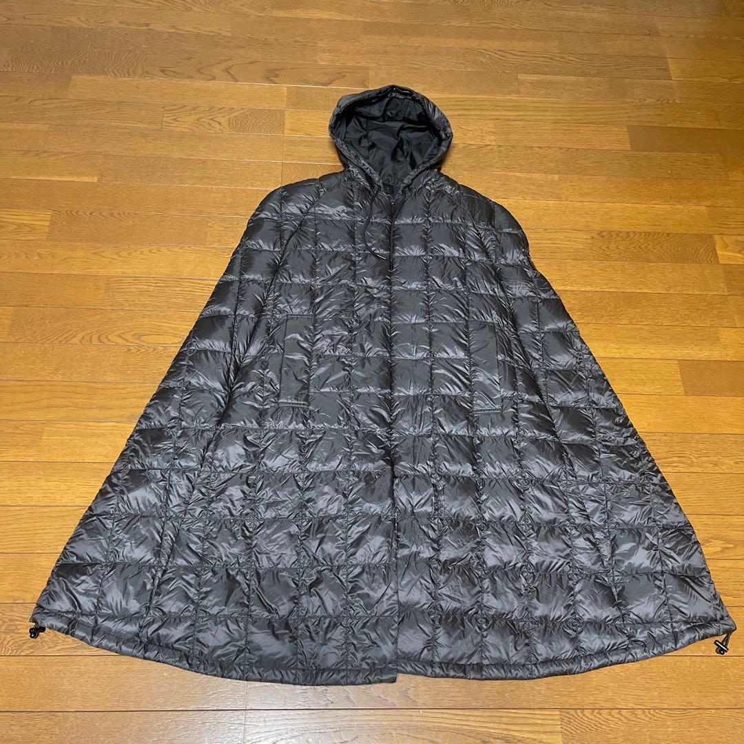 TAION EXTRA フード付きロングダウン ポンチョ ブラック - メルカリ