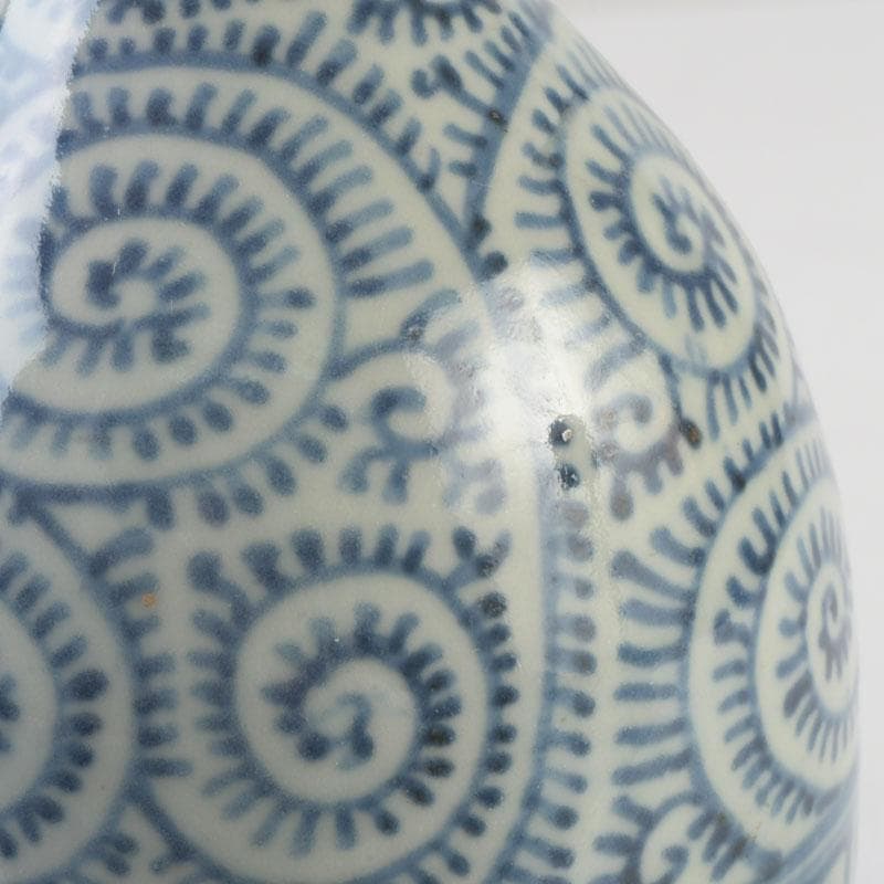 伊万里焼 古伊万里 染付 蛸唐草文 徳利 一輪挿 花生 V 9710