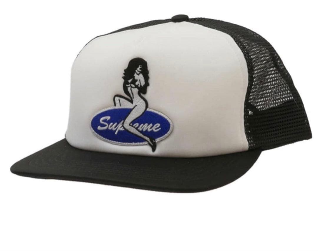 帽子 supreme pin up mesh back 5-panel Supreme Pin Up Mesh Back 5 Panel Hat FW22 Black Snapback Trucker