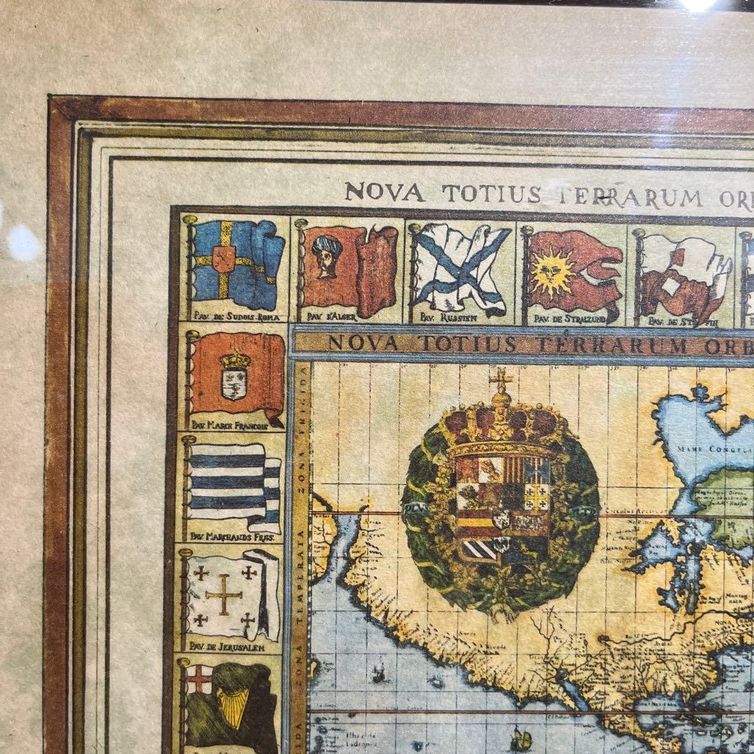 イタリア製 古地図 オールドマップ ガラス 額絵 アンティーク - メルカリ