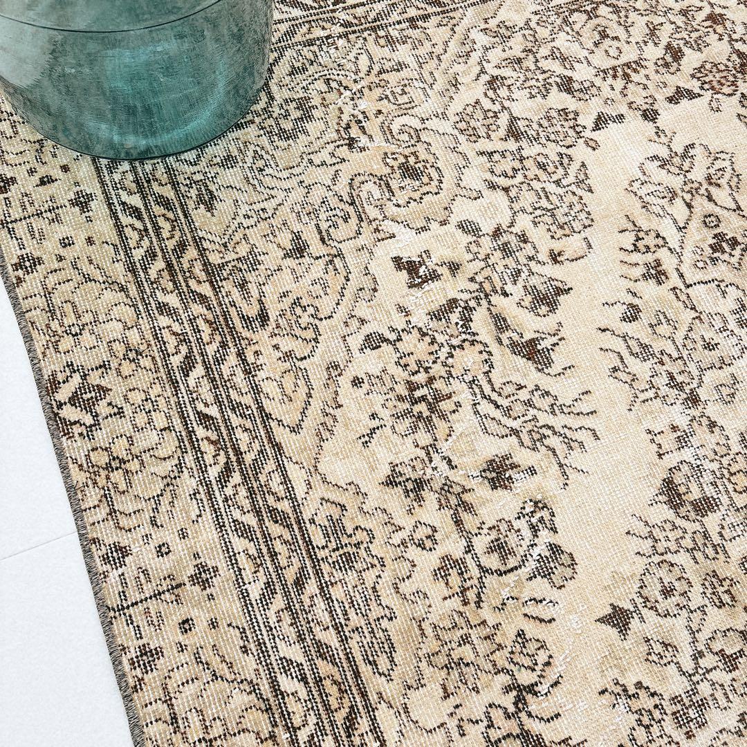 LEI様専用 トルコ 大判 ヴィンテージラグ ベージュ ブラウン グリーン