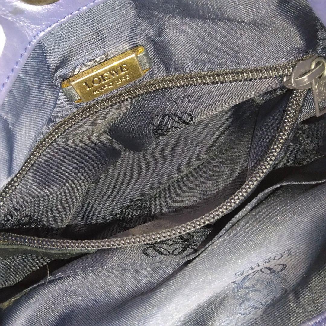 AQZ11 ロエベ 極美品 アナグラム 巾着ショルダーバッグ ナッパレザー