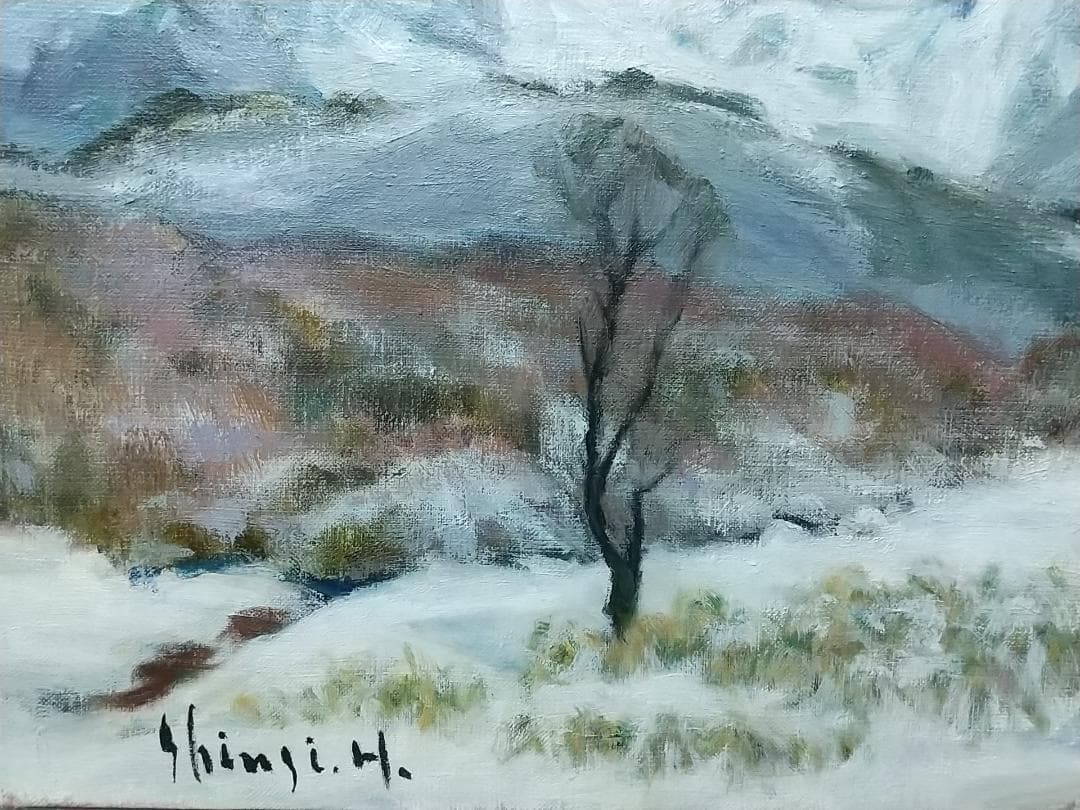 F8「冬磐梯」絵画 油絵 油彩画 風景画 アート 磐梯山 (2393) - メルカリ