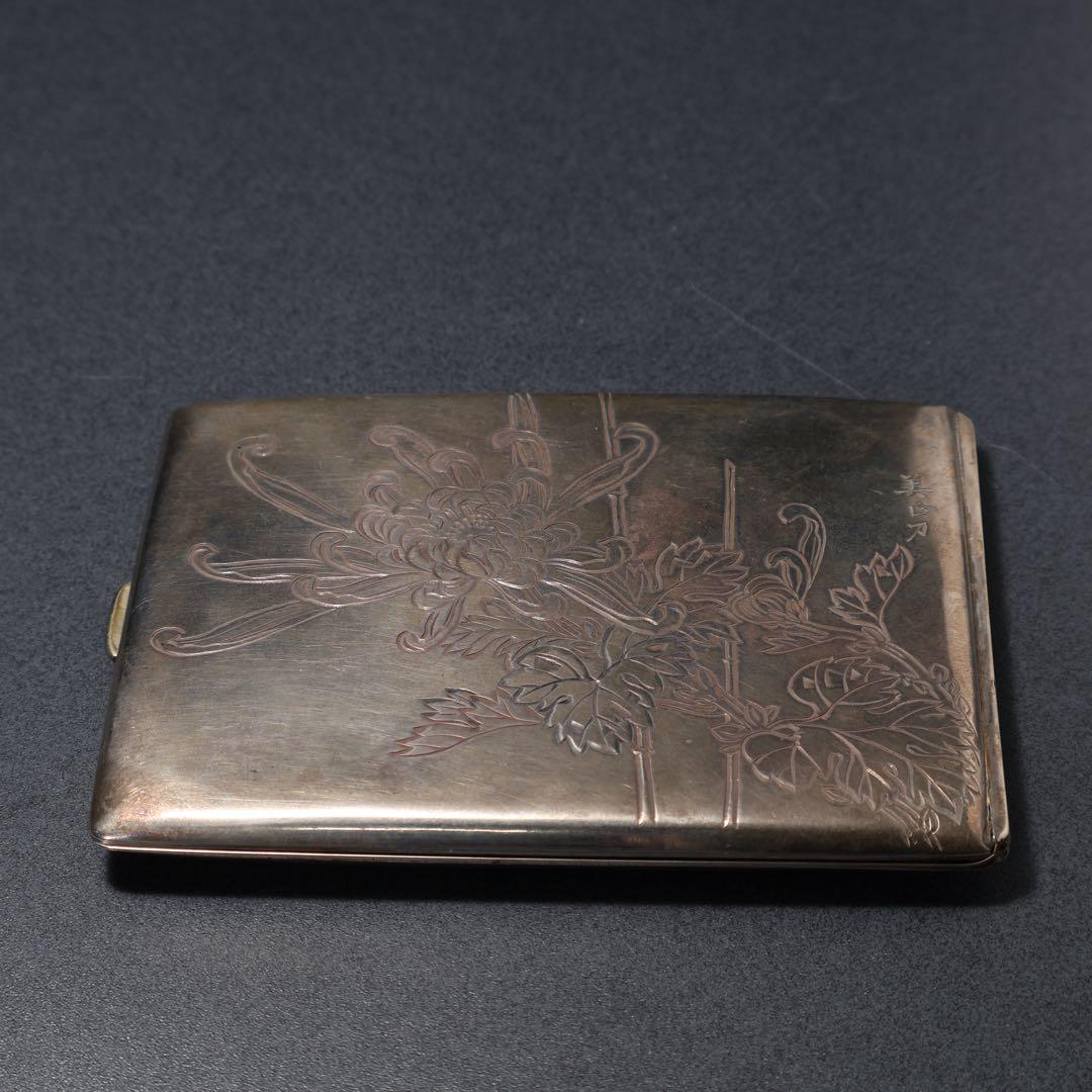 銀製シガレットケース 菊図 美正作 骨董 アンティーク R1483K3 - メルカリ