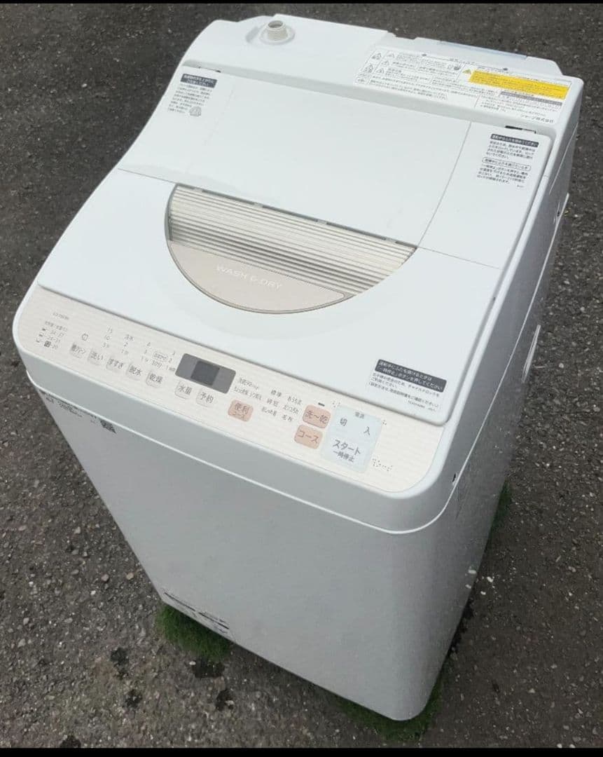 シャープ洗濯機 5.5kg おしゃれ着コースほぐし運転風乾燥機能付き2021年製