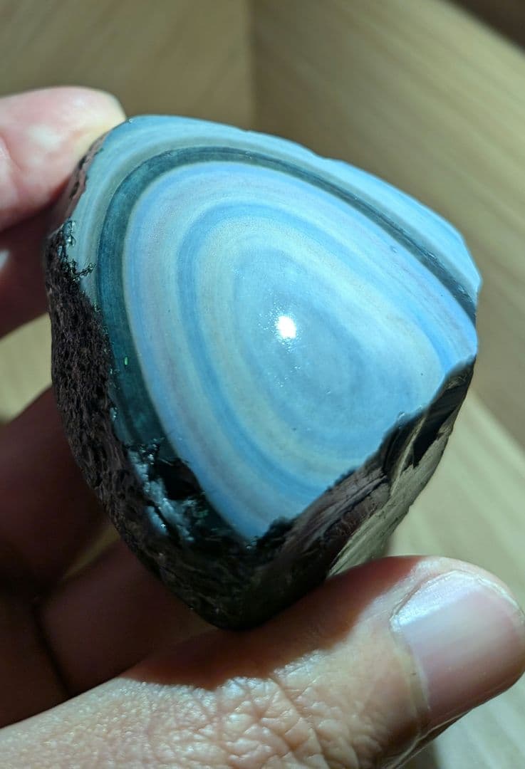 研磨品　十勝石玲瓏　パステルカラーレインボーオブシディアン　特級品 研磨品】十勝石玲瓏 北海道産レインボーオブシディアン 十勝石 玲瓏石