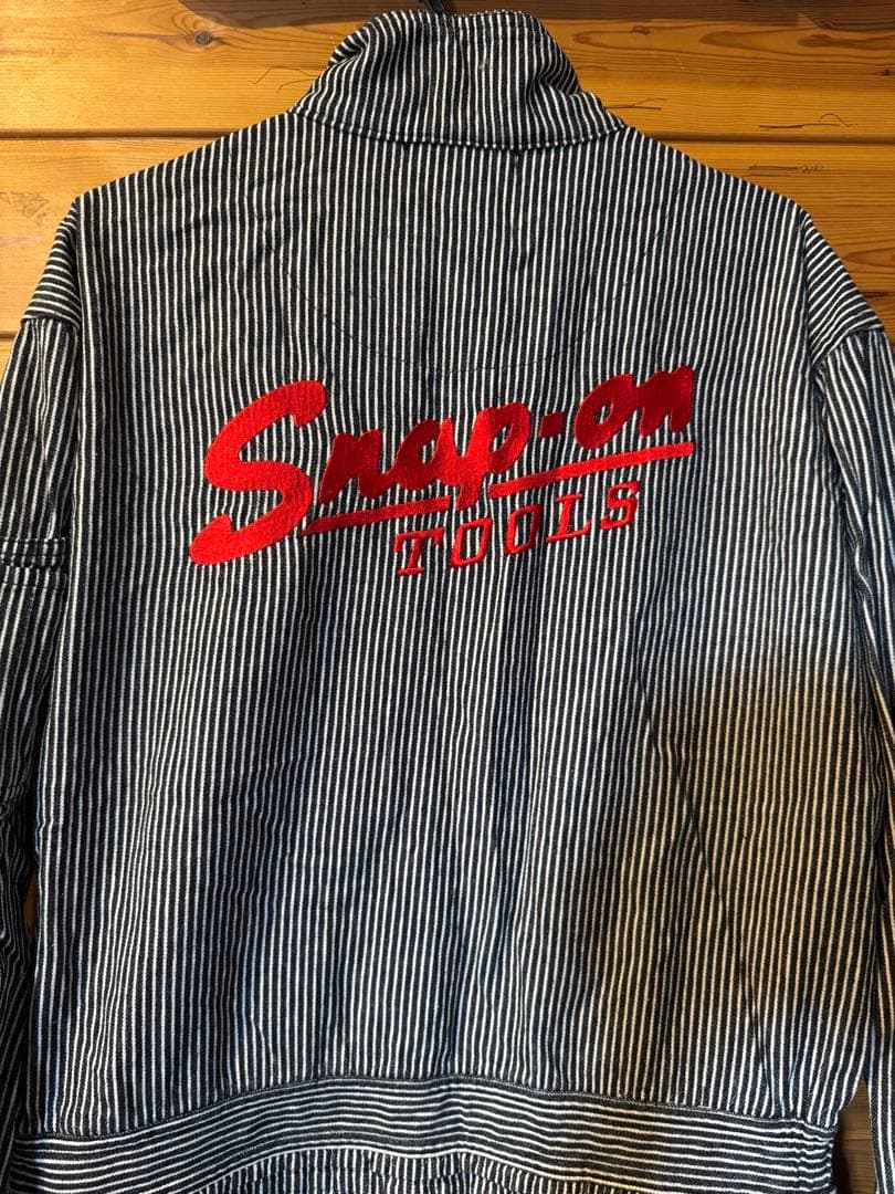 Snap-on ストライプ オーバーオール LL - メルカリ