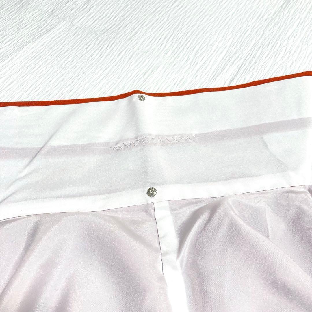 良品✨】東レシルック 洗える着物 色無地 黄みの赤色 紋付 手縫い