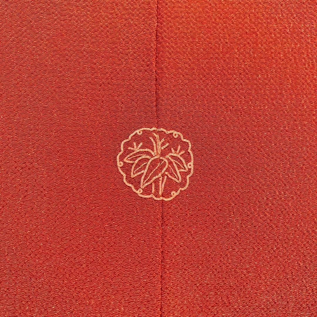 良品✨】東レシルック 洗える着物 色無地 黄みの赤色 紋付 手縫い