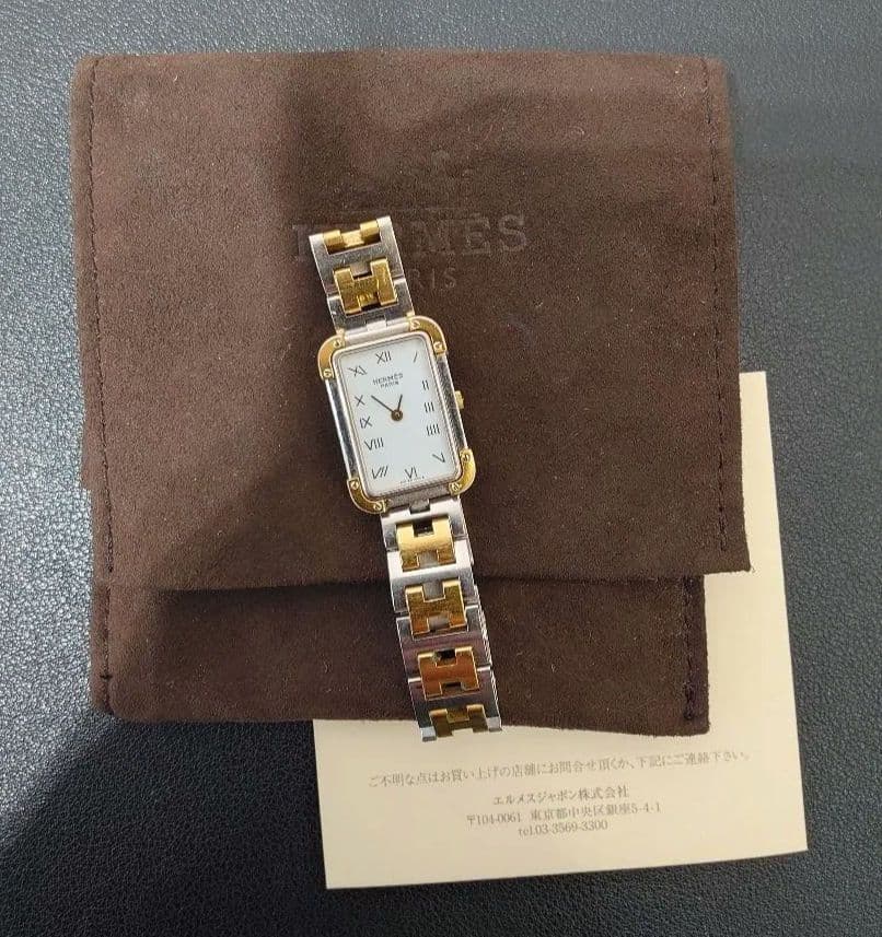 HERMES クロアージュクオーツ シルバー/ゴールド 腕時計 可動 - メルカリ