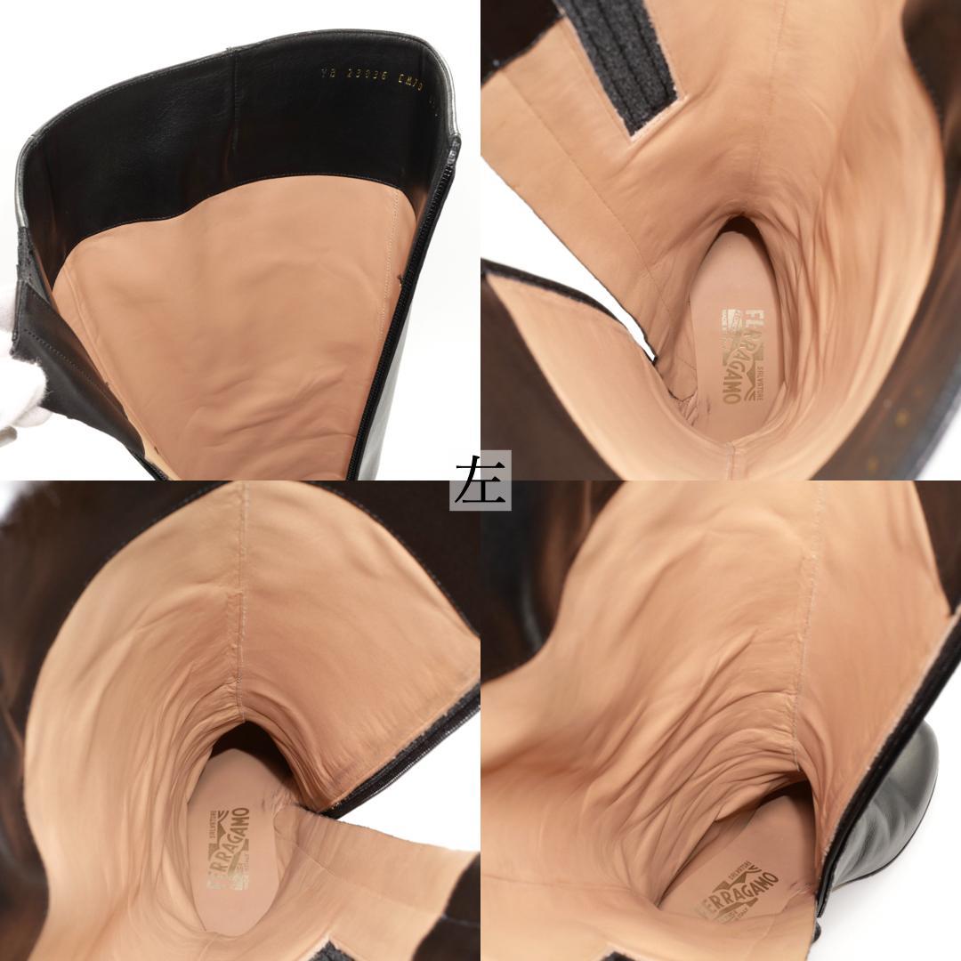 6.5D　SALVATORE FERRAGAMO TAMIKA　黒　ゴールド