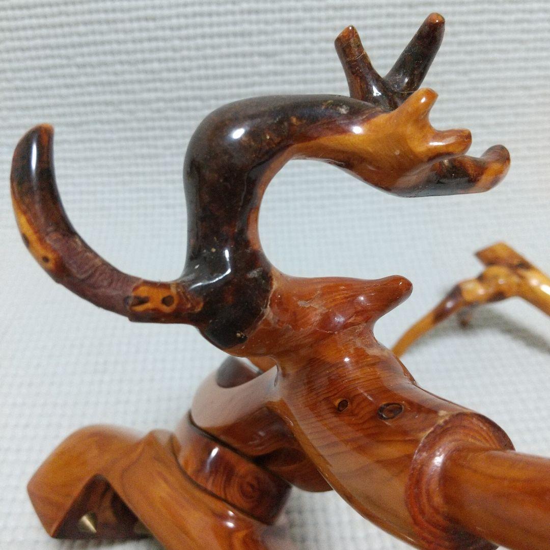 有働印〈19cm弓型万力＆竿枕〉初期？檜葉？ 一部補修 NCNR