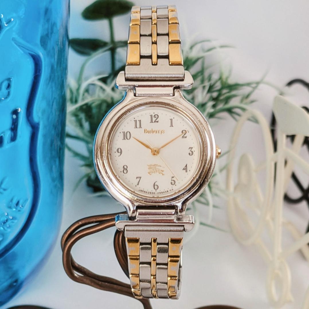 良品 Burberrysバーバリー レディース腕時計ホワイト ホースロゴ 英国
