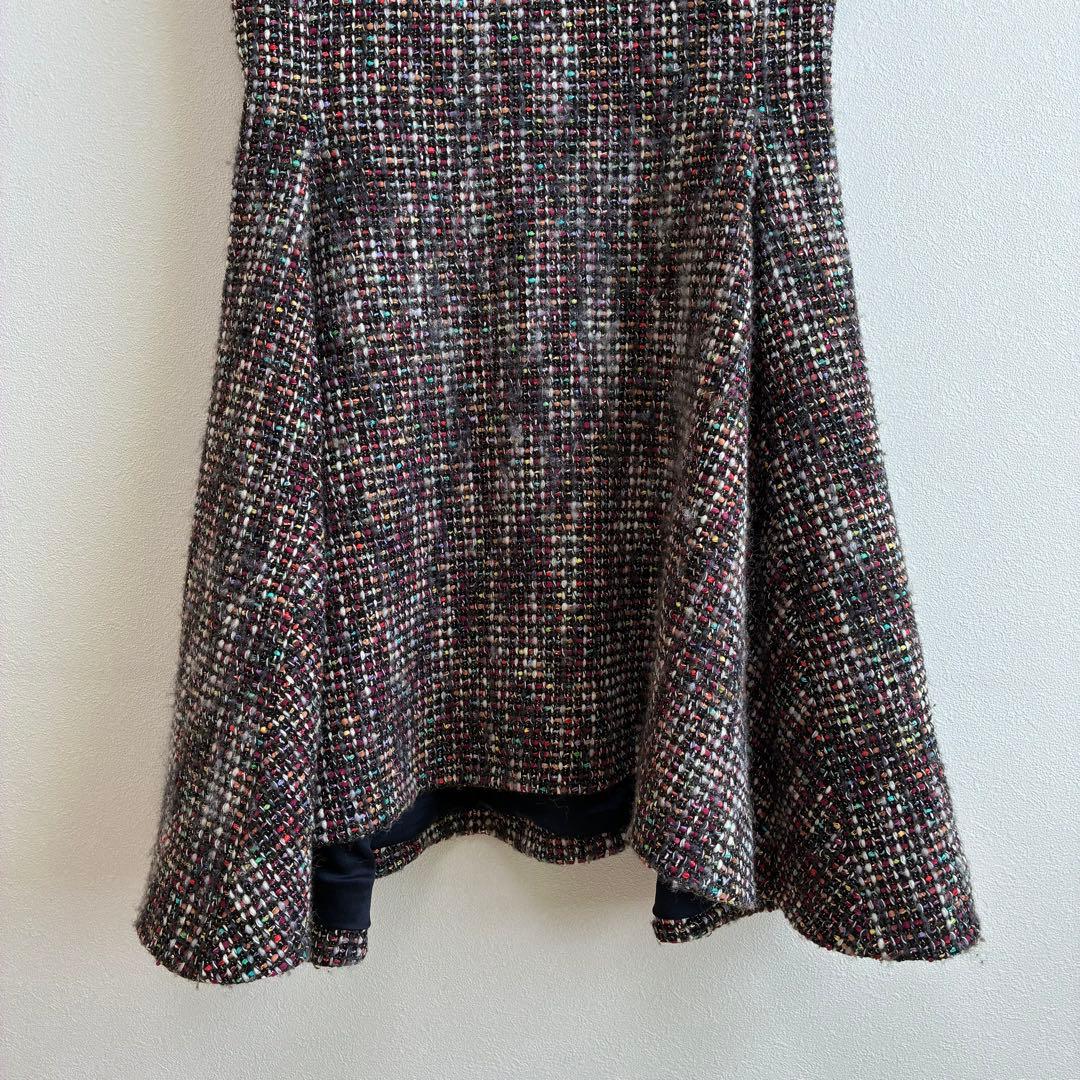 クリスチャンディオール】ワンピース ノースリーブ ツイード ラメ