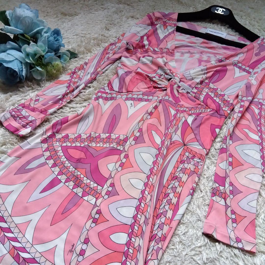 華麗♡エミリオプッチ ワンピース プッチ柄 ピンク PUCCI 36 - メルカリ
