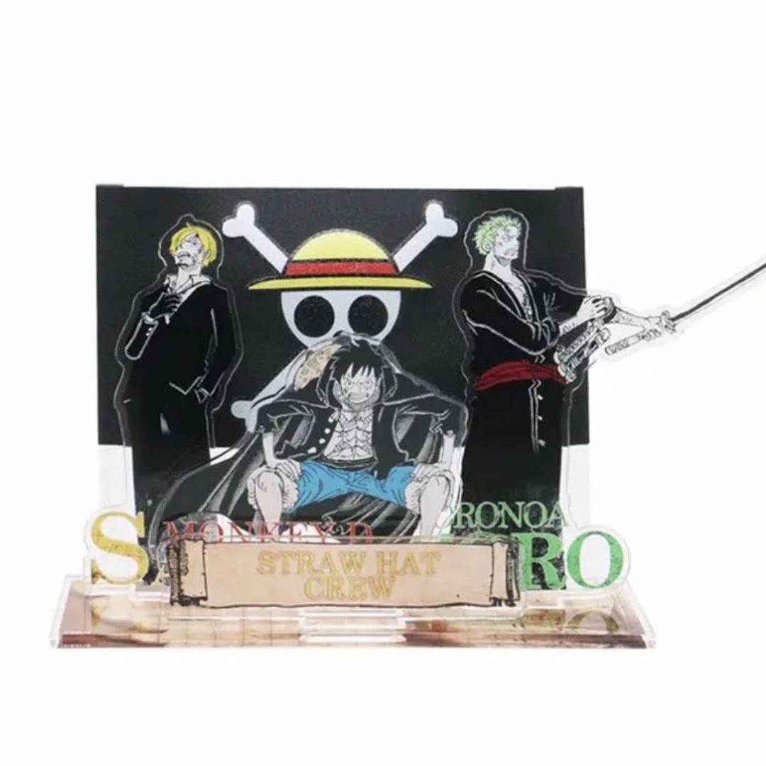 限定品【ONE PIECE ルフィ ゾロ サンジ 海賊旗アクリルスタンド