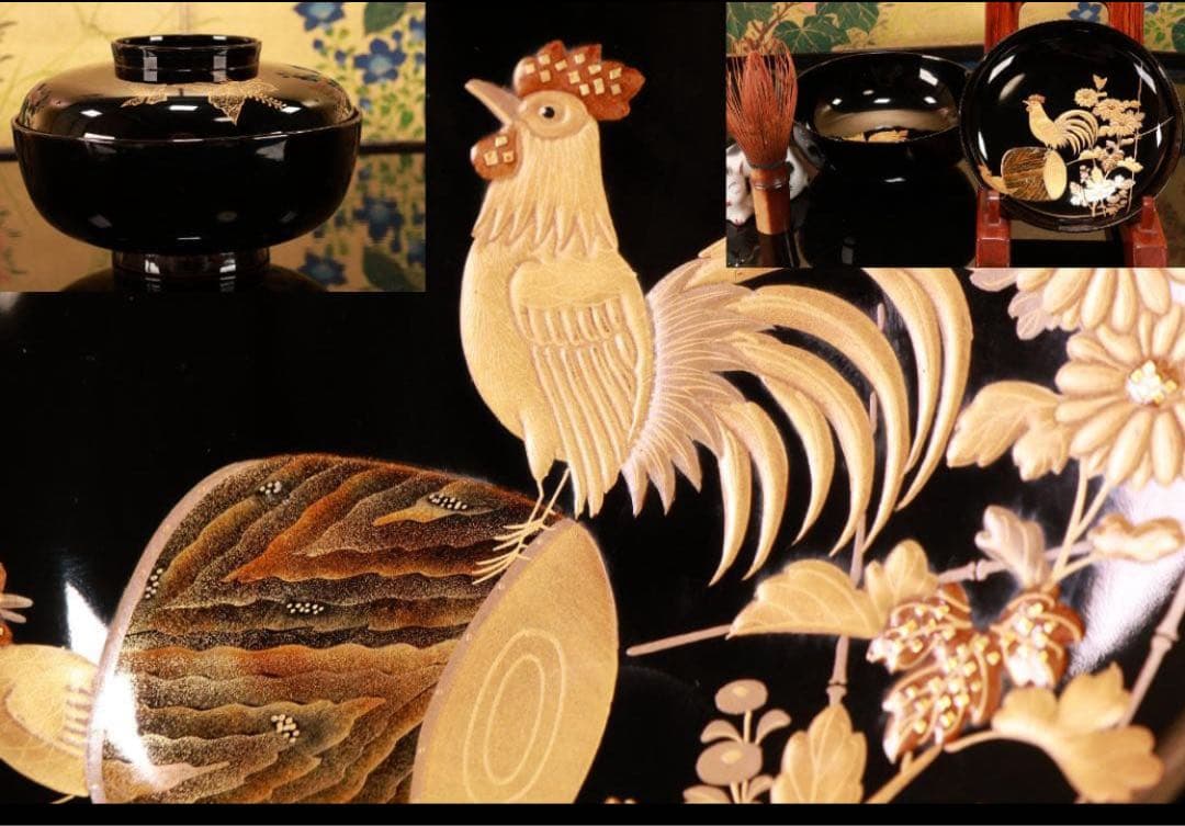tatsuya　BJ133　時代輪島　加賀蒔絵　鶏図　吸物椀　一客　木製 2026年最新】Yahoo!オークション -加賀 蒔絵(椀)の中古品・新品・未
