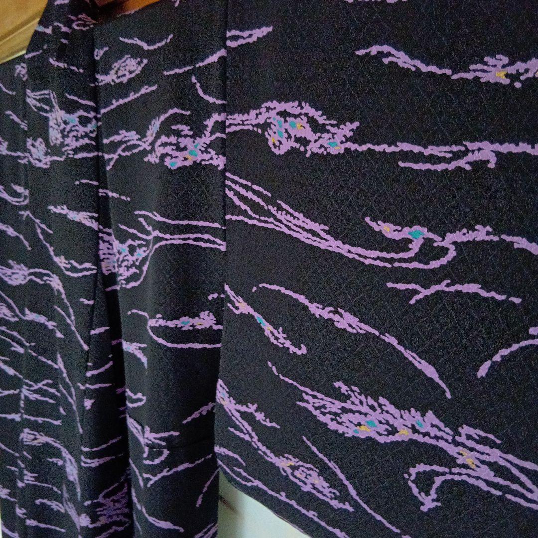 美品 上質小紋 友禅作家 千地泰弘 落款 黒と紫 ガード加工 正絹 - メルカリ