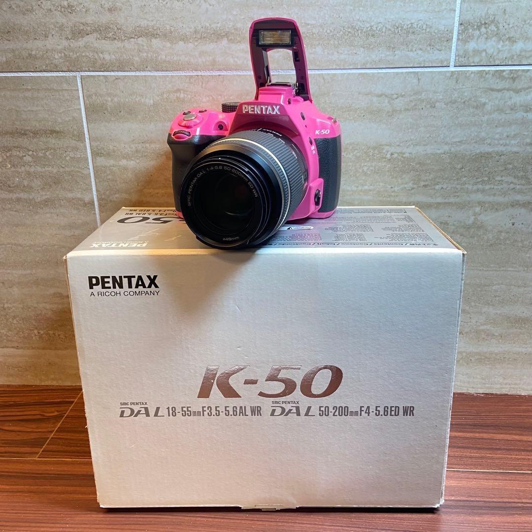 PENTAX K-50 ダブルズームキット ピンク ほぼ新品 4644 PENTAX K-50 ダブルズームキット ピンク ほぼ新品 4644 ペンタックス