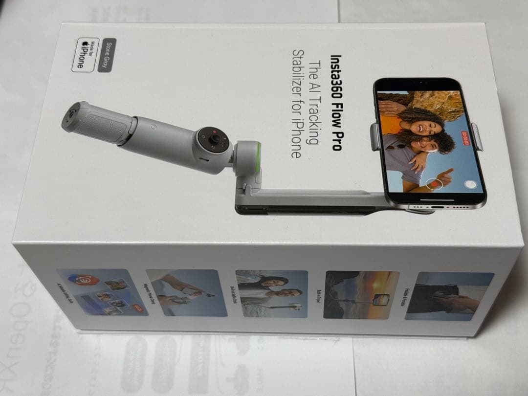 2*1様 Insta360 Flow Pro AIトラッキングスタビライザー Insta360 Flow 2 Pro スマートフォン用スタビライザー 通常版 ストーン