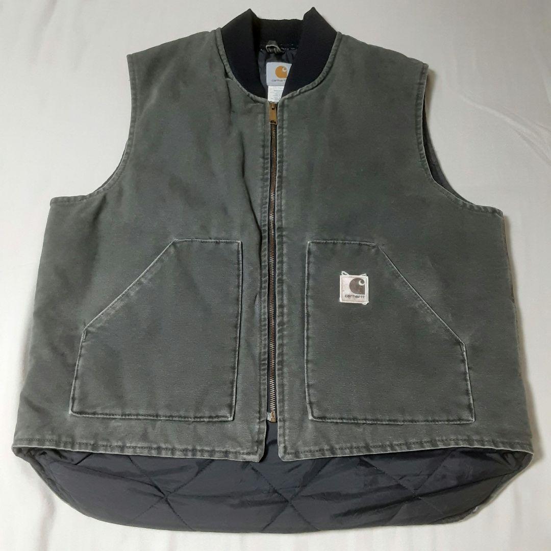 Carhartt ダックベストXL USA製 腰ゴム モス V02MOS - メルカリ