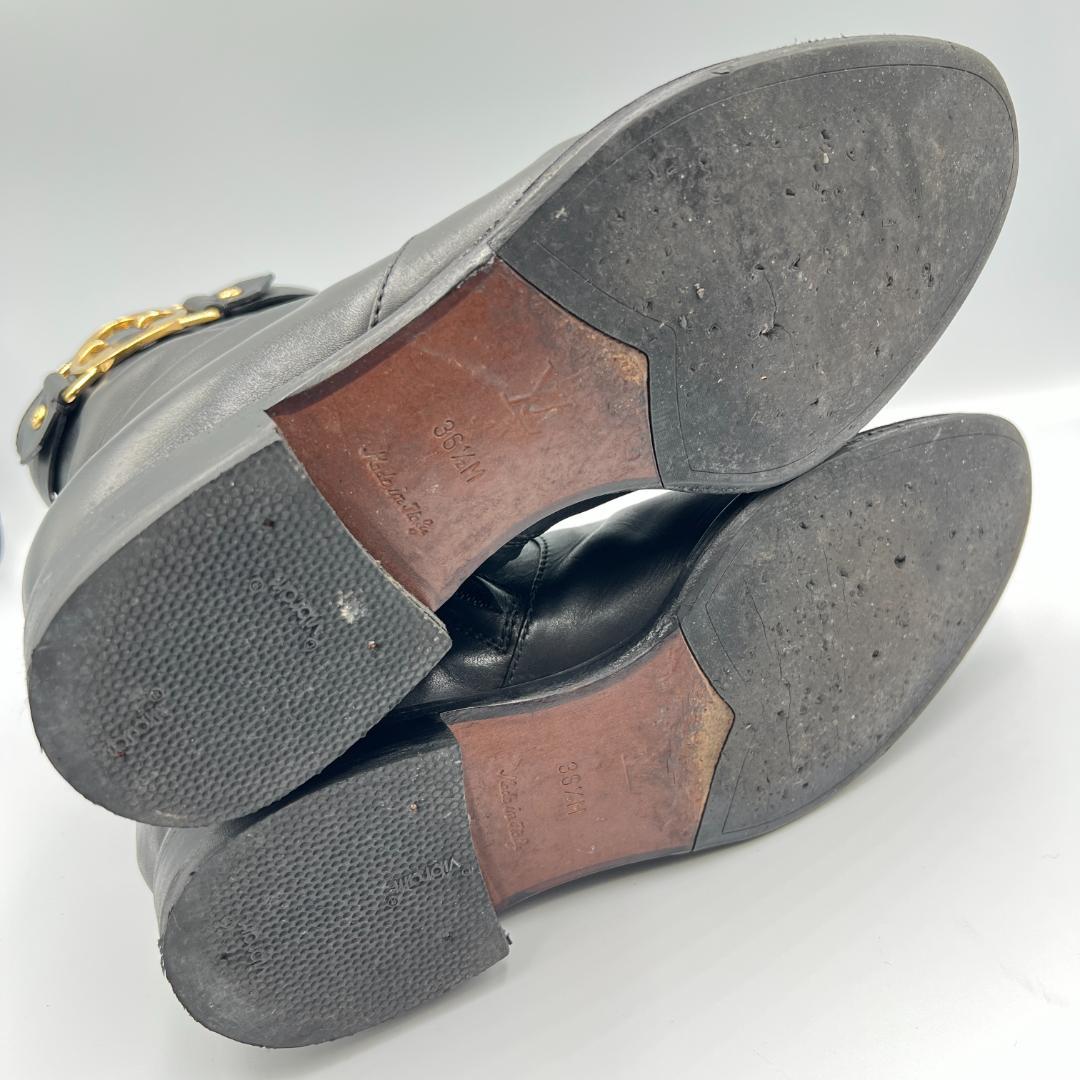 【綺麗】ルイヴィトン ショートブーツ モノグラムフラワー 23.5cm LVロゴ