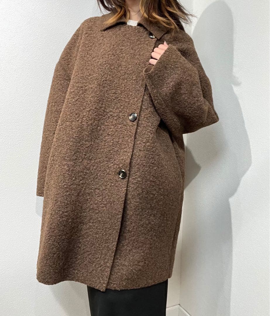 CYNICAL ボアスライバーニットリバーシブルコート ジャケット ブラウン